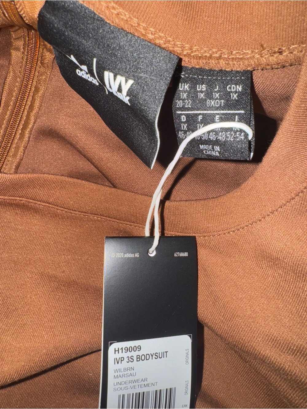 adidas brown long-sleeve bodysuit - Picture 2 of 2